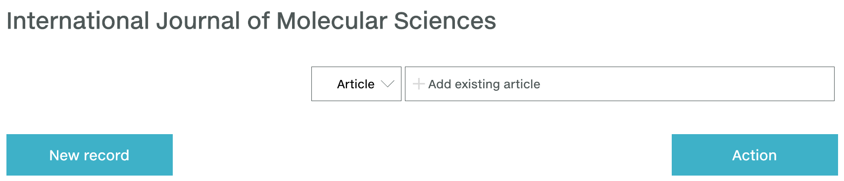 Creating a new article in an existing volume and/or issue
